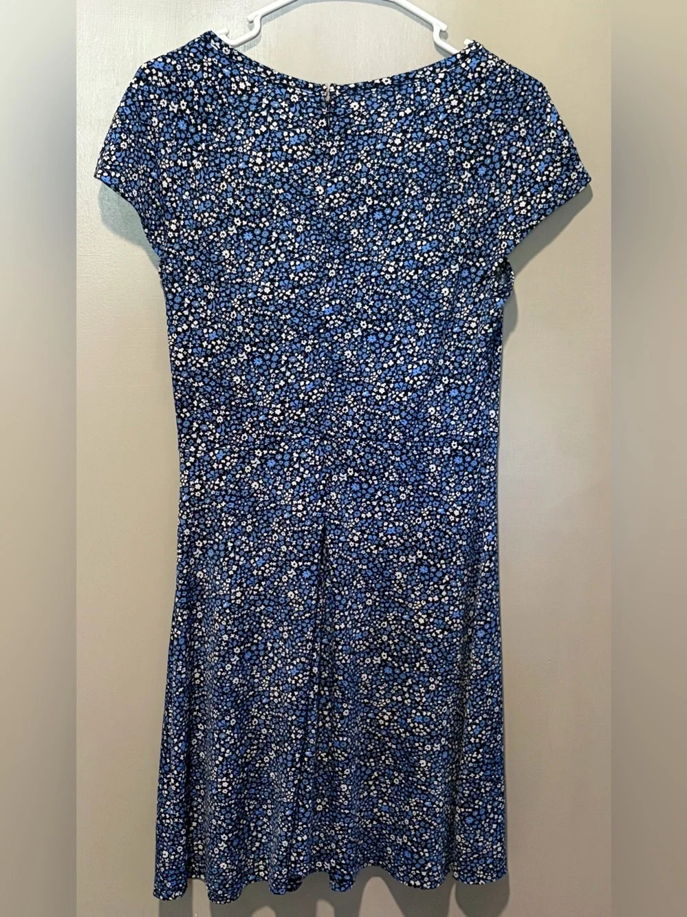 Michael Kors blue floral dress with triangle cut outs women's size small